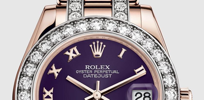 The luxury copy Rolex Pearlmaster 34 81285 watches are decorated with diamonds.
